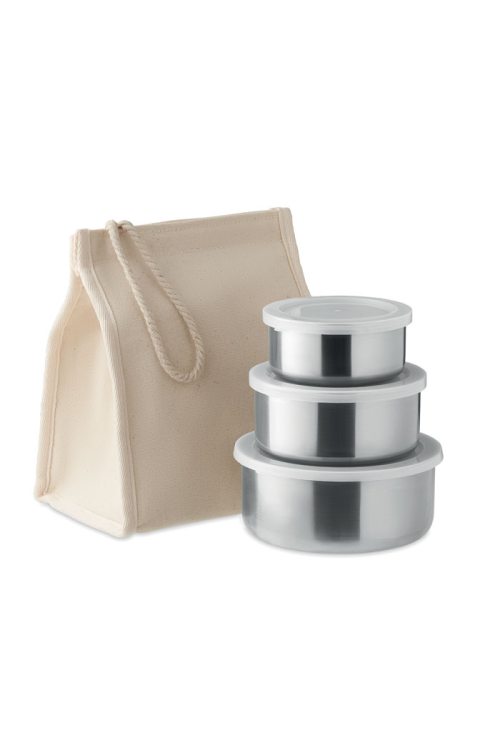 3 boîtes en acier inoxydable