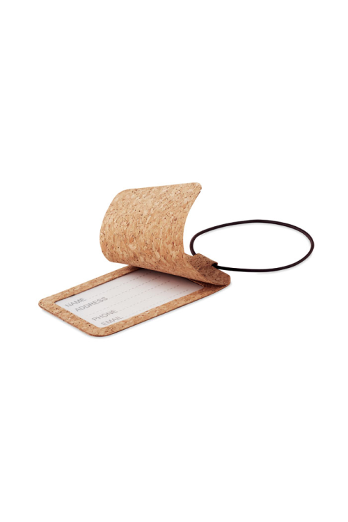 Etiquette à bagage en liège