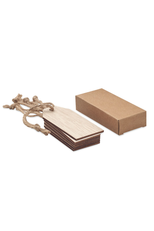 Lot de 6 étiquettes en bois