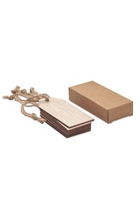 Lot de 6 étiquettes en bois