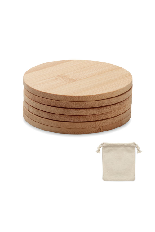 Lot de 6 sous-verres en bambou