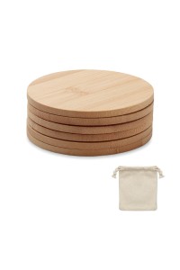 Lot de 6 sous-verres en bambou