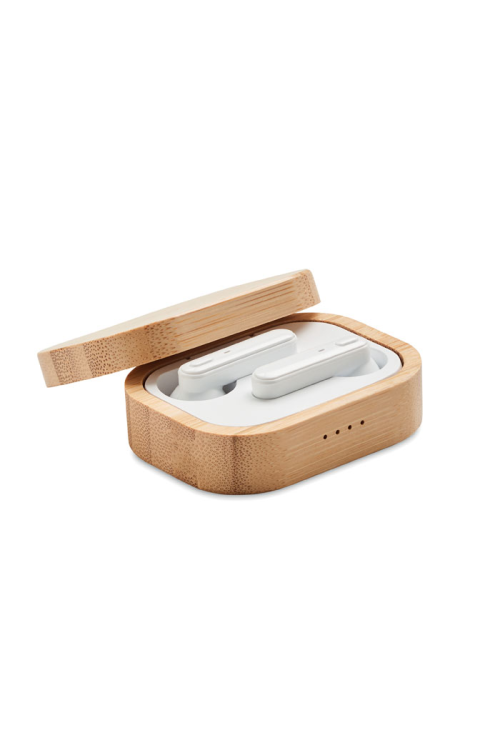 Écouteurs TWS  étui en bambou