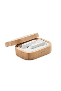 Écouteurs TWS  étui en bambou