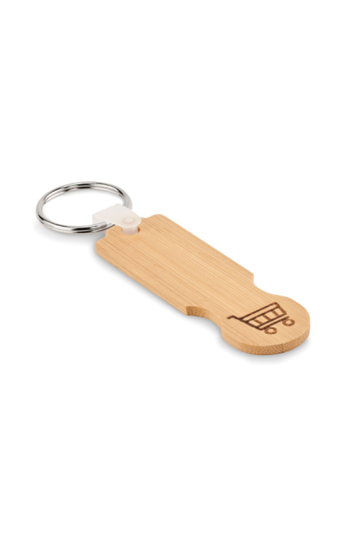Porte-clés jeton en bambou