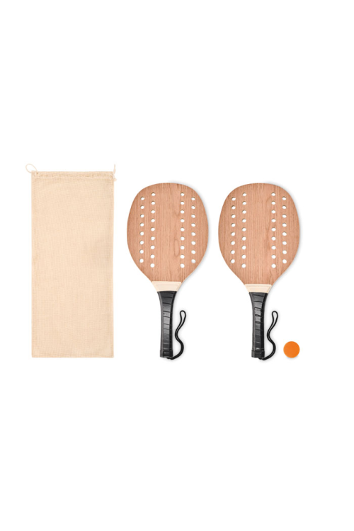 Set beach tennis en bois de ros