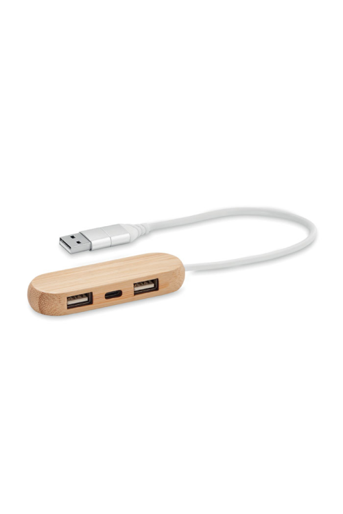 Hub USB 3 ports  câble 2 en 1
