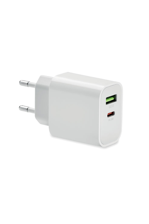 Chargeur 18W 2 ports, prise UE
