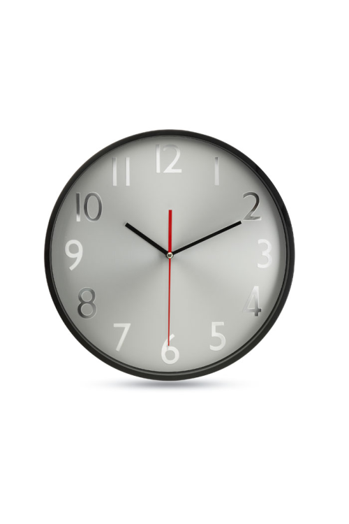 Horloge murale fond argent