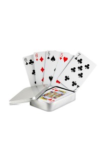 Cartes à jouer boîte étain