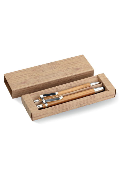 Coffret stylo et crayon en bam