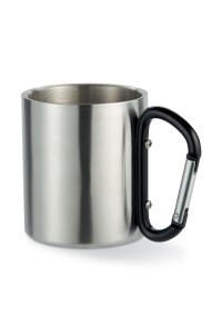 Mug acier et anse mousqueton.